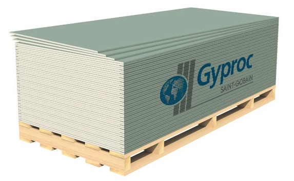 Гипсокартон Gyproc влагостойкий 1200х2500х12,5 мм