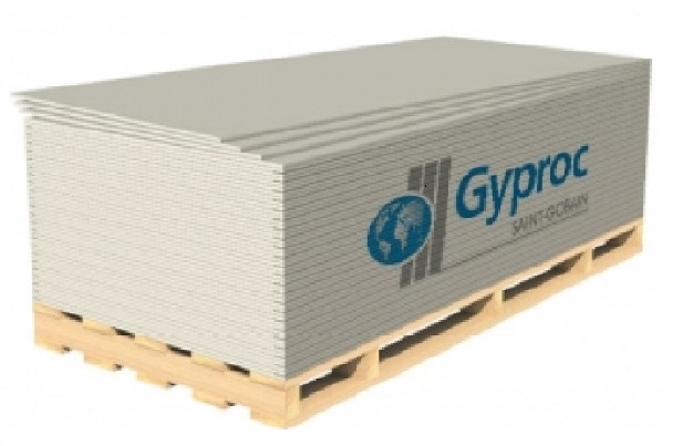 Гипсокартон Gyproc стандартный 1200х2500х12,5 мм